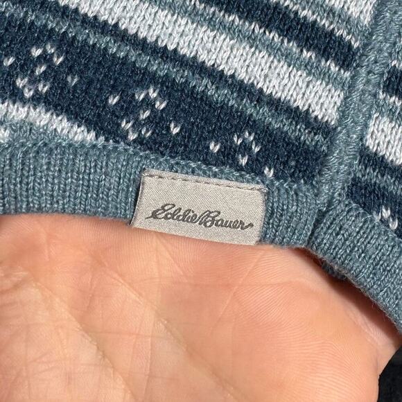 Eddie Bauer Sweater Women L 1/2 Zip Long Sleeve Pullover Fair Isle Mock Neck Top - Picture 6 of 8